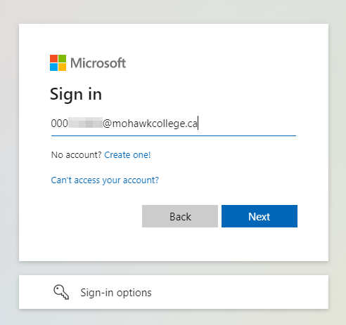 "Microsoft Sign-on Screen with Username"