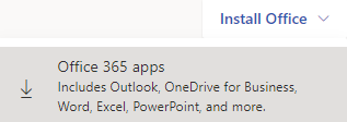 Screenshot of Install Office link in Office 365