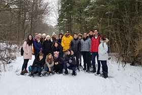 Crawford Lake with students in front