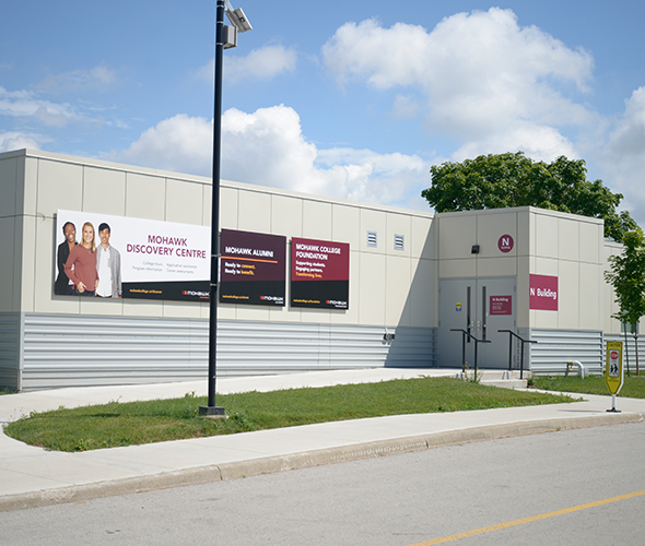 Exterior of N Building at Mohawk College Fennell Campus