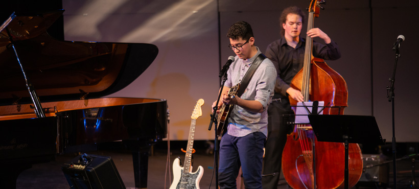 mohawk students play music in the mcityre performing arts centre