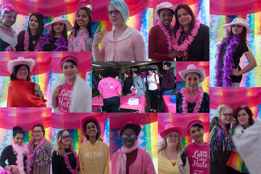 mohawk students celebrating day of pink