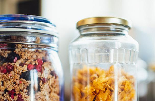 glass jars for storing cereal