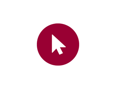 Cursor icon within crimson coloured circle