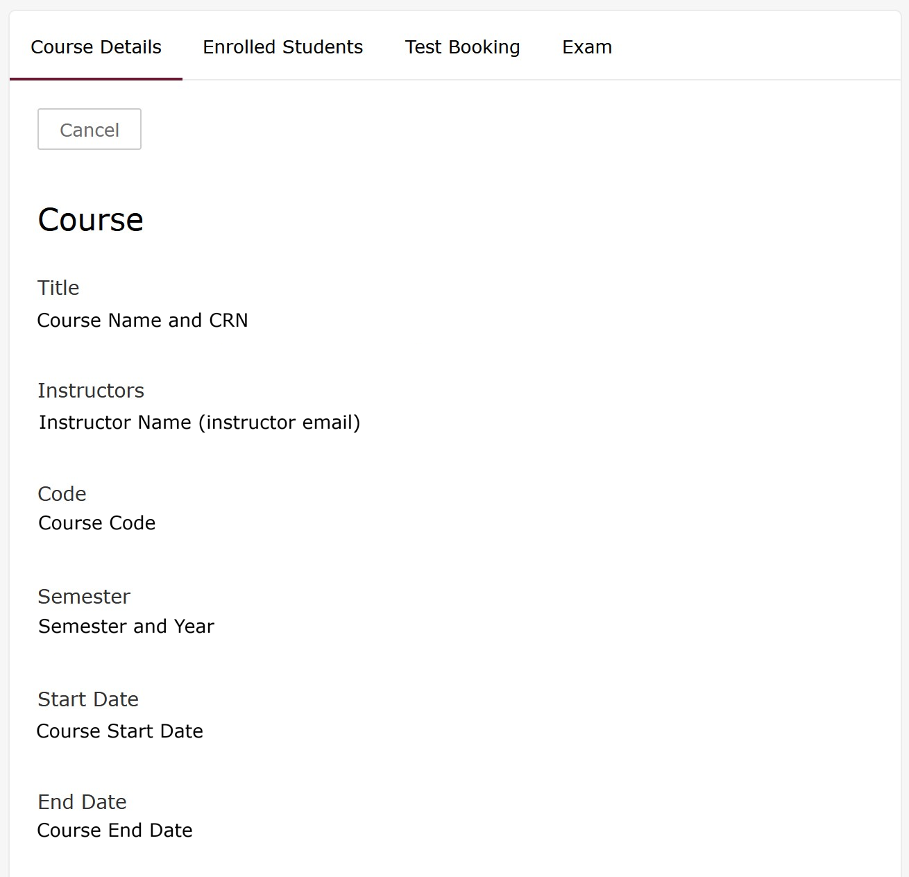 course details screenshot