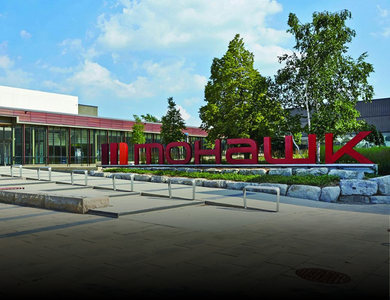 Exterior shot of the Mohawk College sign