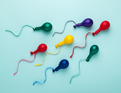 Colorful balloons in unique shapes