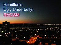 arial photo of the city of Hamilton at night