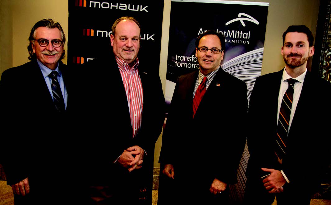 Tony Valeri, Sean Donnelly, Ron McKerlie and Kyle Datzkiw standing for a photo