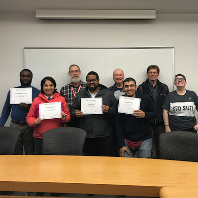 Dave Parkinson with his fellow graduates