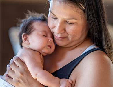 Donna Moreau with her new bourn child