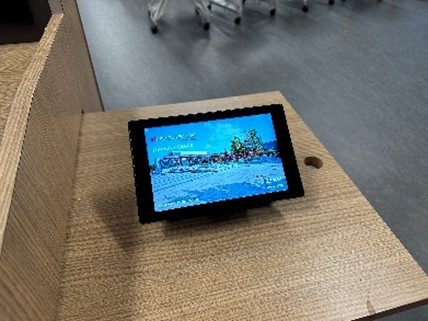 Photo showing the control panel lit when it is awake.