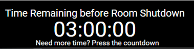Screenshot sowing the Time Before Shutdown portion of the control panel