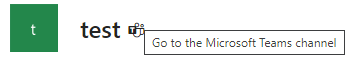 Screenshot of a SharePoint site showing the icon for a connected Microsoft Teams channel