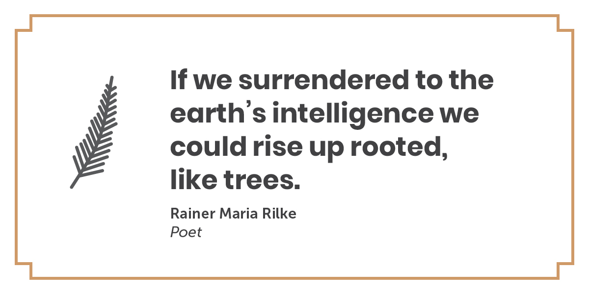 A quote by Rainer Maria Rilke, Poet: If we surrendered to the earth's intelligence we could rise up rooted, like trees.
