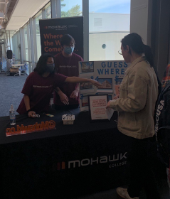 Student Ambassadors at a booth