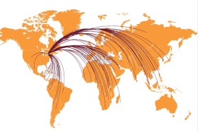 A map of the world.