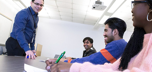 english language instructor with mohawk students