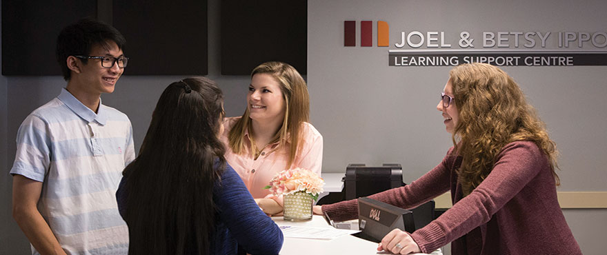 students at learning support centre