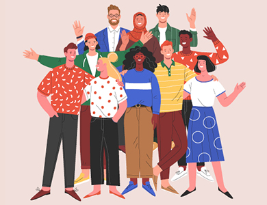 illustration of a group of diverse people