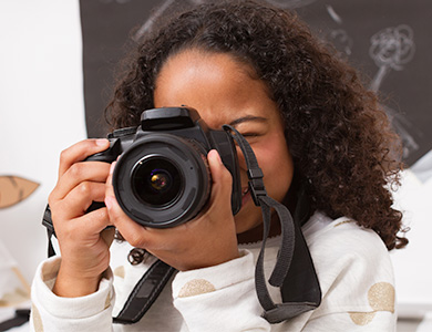 Student taking a photo