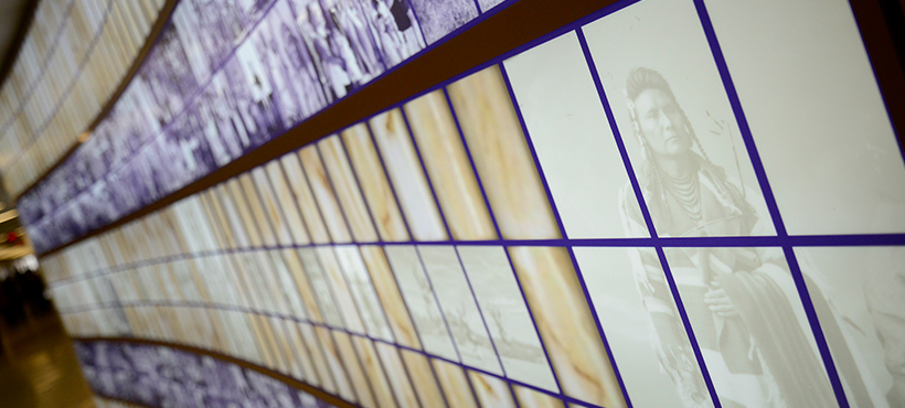 Close up of the Wampum Belt at Mohawk College's Fennell Campus