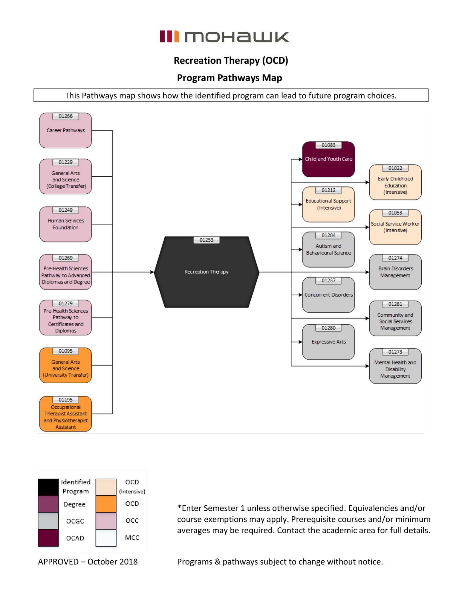 Recreation Therapy pathways map