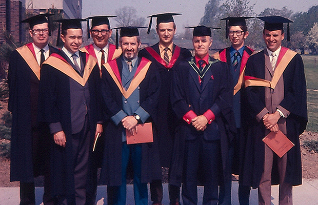 faculty members picture on the convocation day in 1971 
