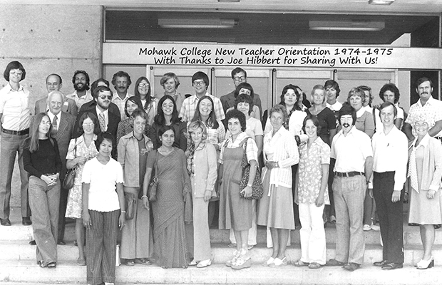 group of faculty photo on the teacher orientation in 1974-1975