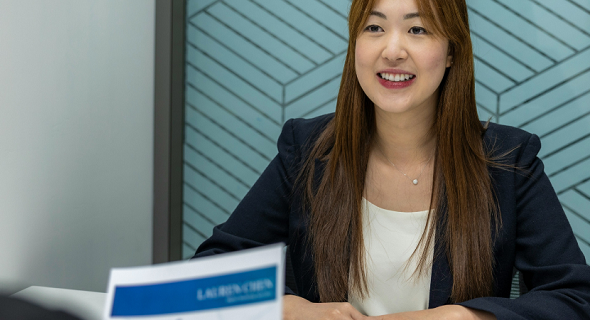 young lady in a meeting