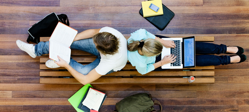 students studying