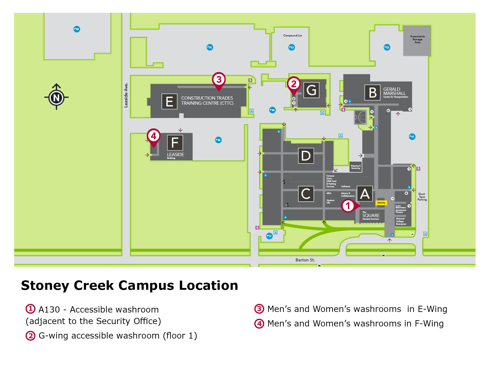 Mohawk college Stoney creek campus sharps disposal location map