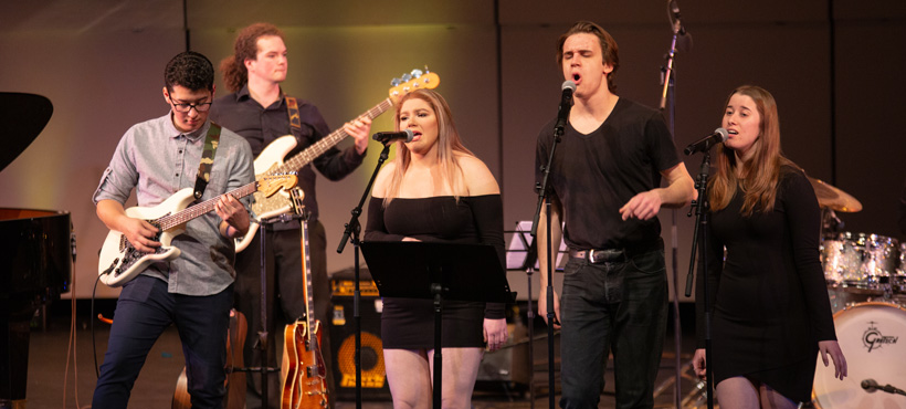 Mohawk College playing and singinig in band at the Student Recital