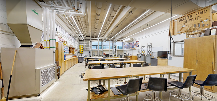 Woodshop at Mohawk College Fennell Campus