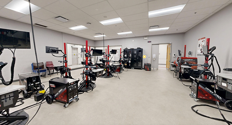 Equipment in the VR Welding Lab at Mohawk College's Stoney Creek Campus for Skilled Trades.