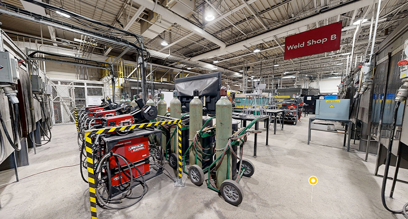 Welding equipment found in the Welding Shop at Mohawk College's Stoney Creek Campus for Skilled Trades.