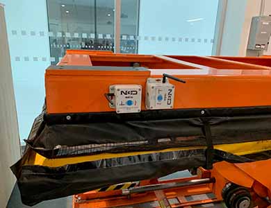 Sensor nodes placed on a lift