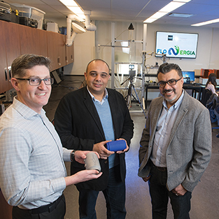 Sherif Abdou, Flonergia, Jeffrey McIsaac, Mohawk & Wael Ahmed, Flonergia, holding the water pump