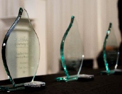 Three Celebration of Learning Awards on display