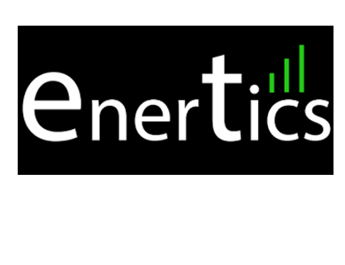 Enertics logo on black background