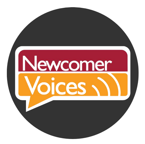 "Newcomer Voices logo"
