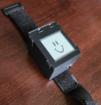A completed smart watch made using the kit.