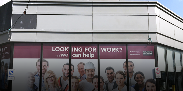 "Outside of the Centennial Parkway Community Employment Services location"