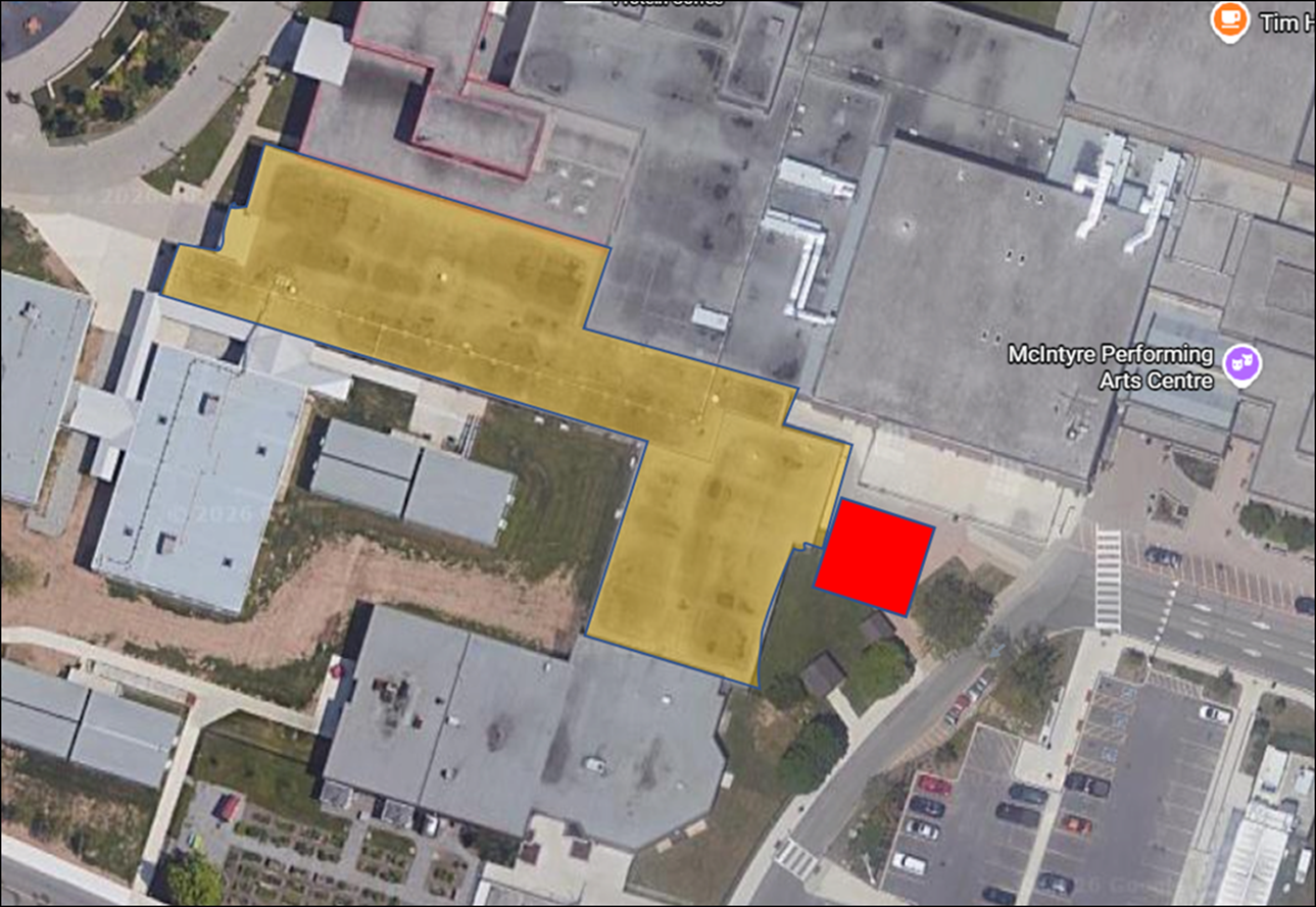 Figure 1: Yellow – Replacement Area & Red – Setup Area