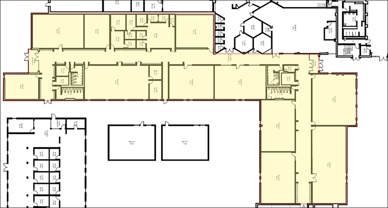 Figure 2: Fennell Campus F-Wing Overview of room below roof replacement work