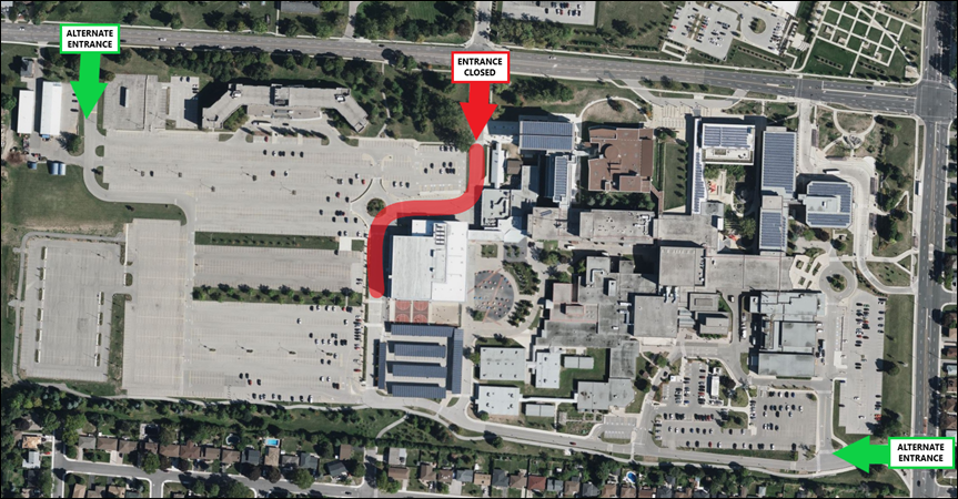 Figure 1: Fennell Campus - Alternate Entrance Locations