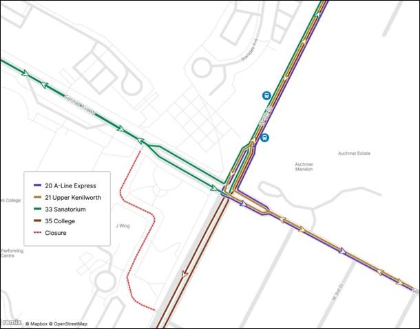 HSR Transit Detour Map