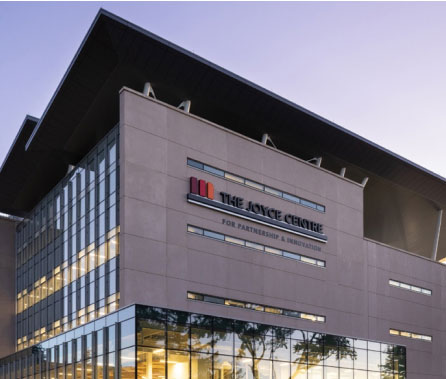 Exterior of the Joyce Centre for Partnership and Innovation at Mohawk College's Fennell Campus