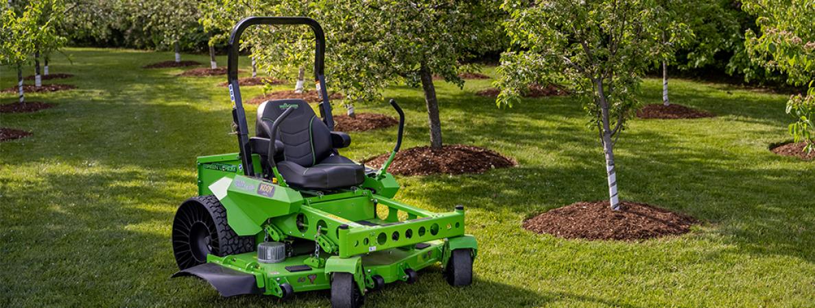 MeanGreenMower on the ground