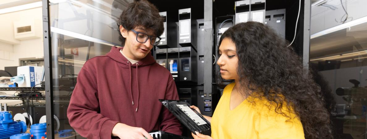 students working together in a training lab.